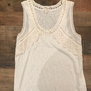 J Crew Tank with Crochet Detail